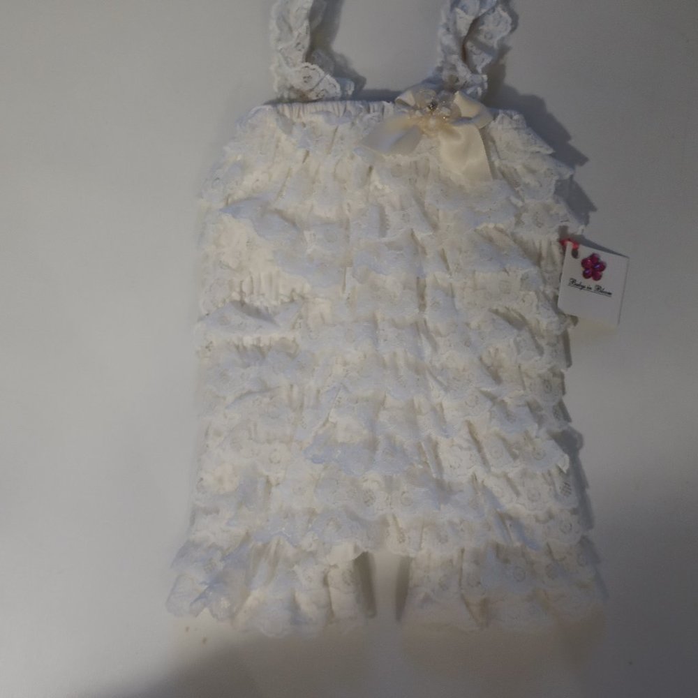 NWT Baby Girls Babys In Bloom Off White Lace Romper 6-18 mths*